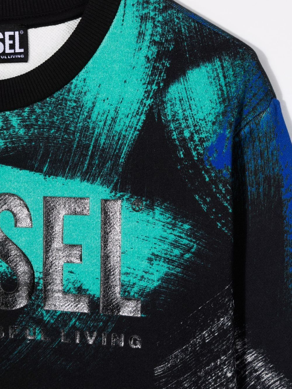 фото Diesel kids painterly logo-print sweatshirt