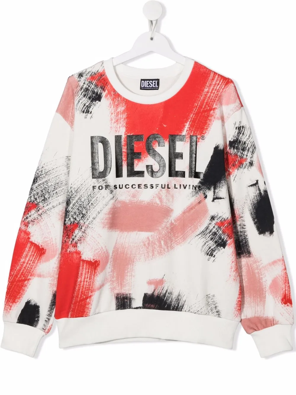 

Diesel Kids sudadera con cuello redondo y logo estampado - Blanco