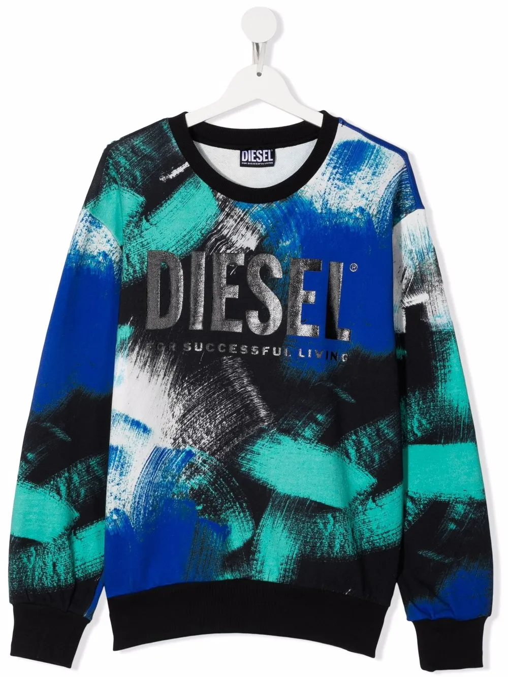 

Diesel Kids sudadera con logo estampado - Negro