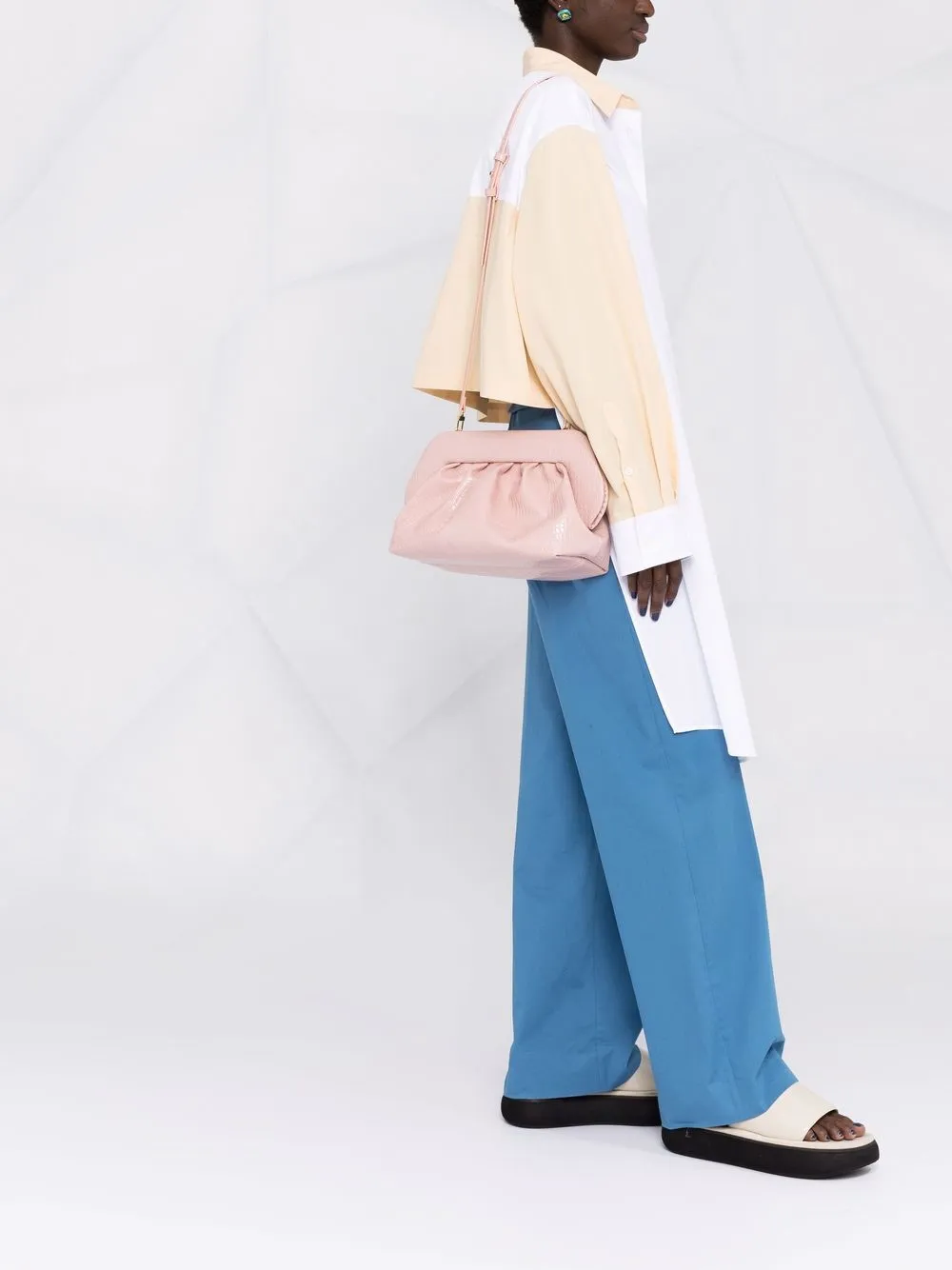 Themoirè Bios clutch met reliëf - Roze
