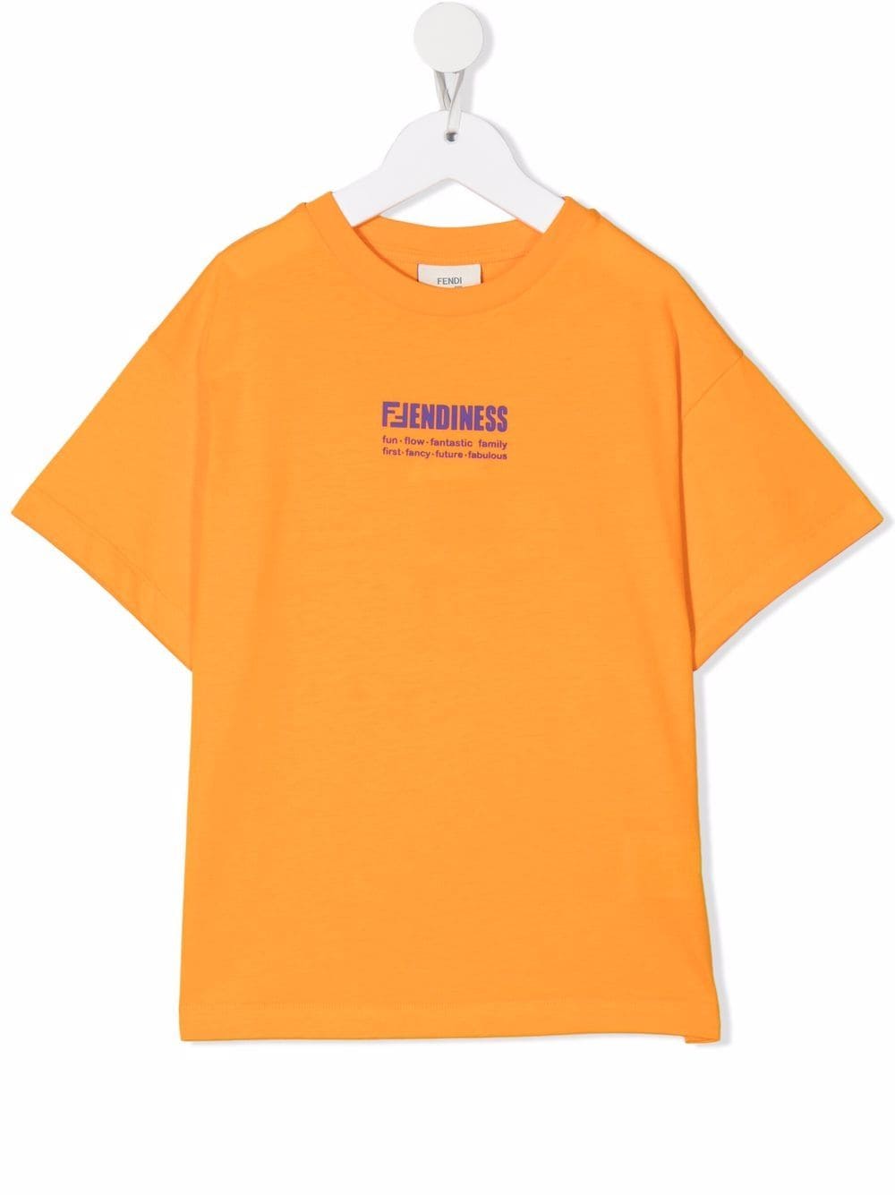 Fendi Kids T-shirt met tekst Oranje