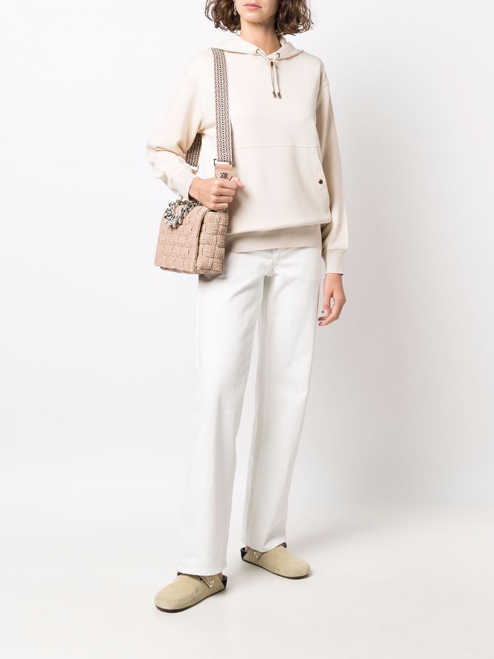 Agnona Hoodie met trekkoord - Beige