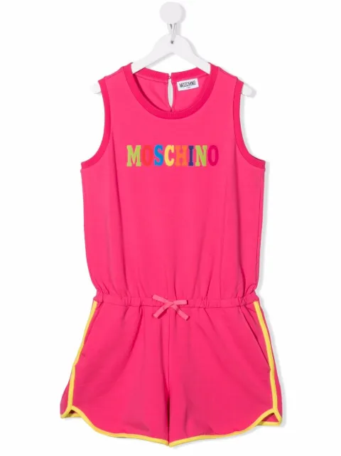 Moschino Kids بلاي سوت بطبعة شعار الماركة وبدون أكمام