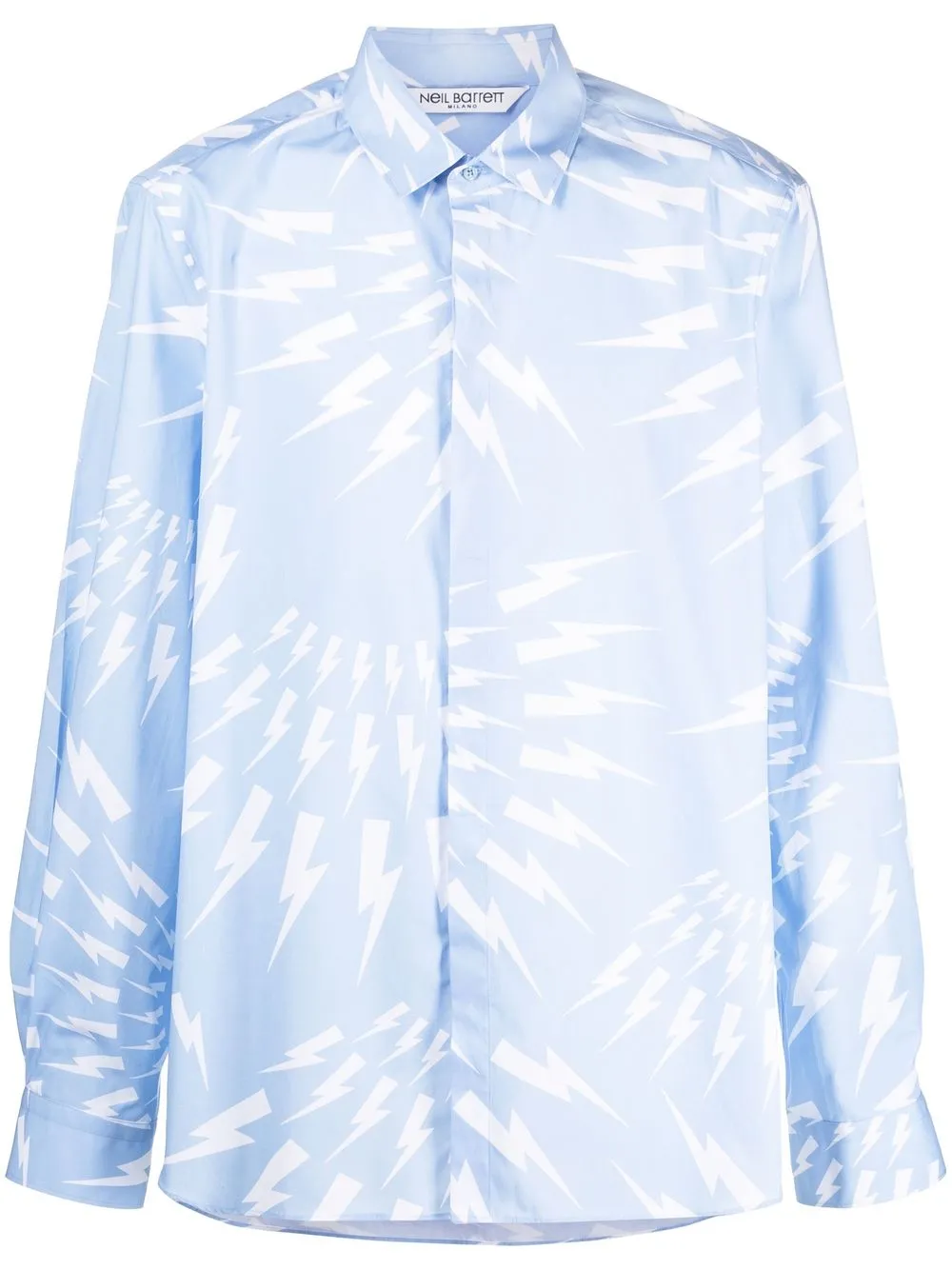 

Neil Barrett camisa con motivo Thunderbolt - Azul