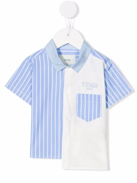 Fendi Kids stripe-print cotton shirt