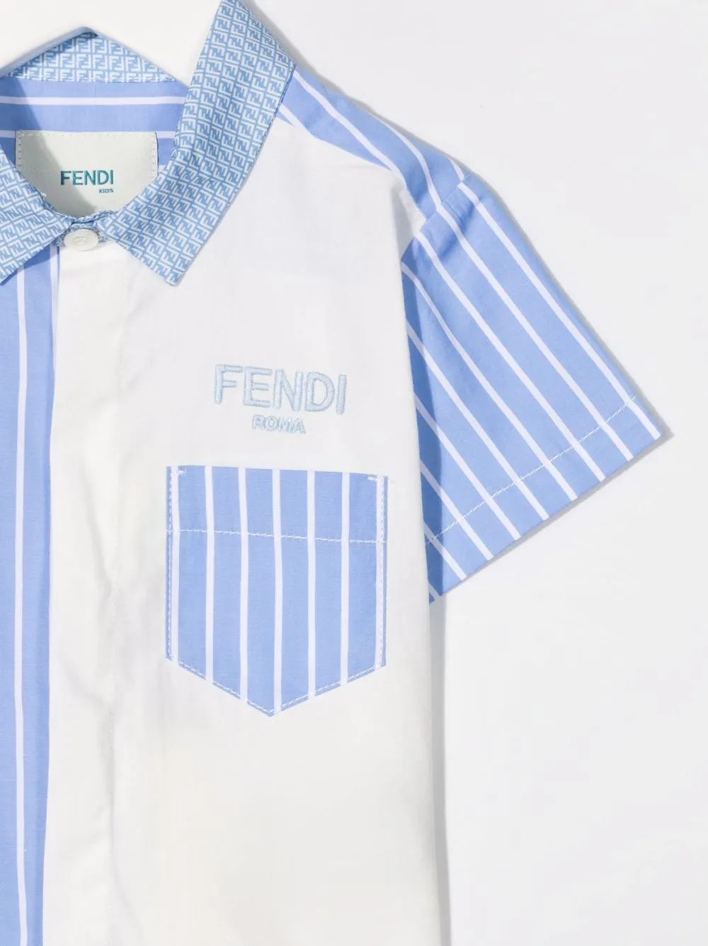 Fendi Kids Gestreept shirt Wit