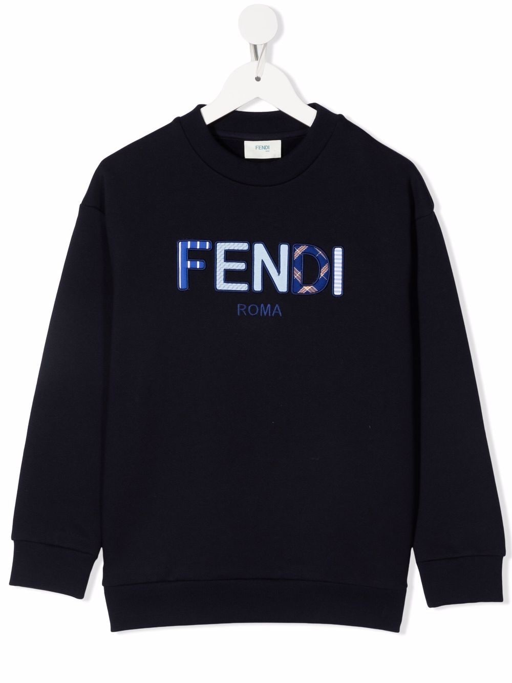 Fendi Kids Sweater met logopatch Blauw