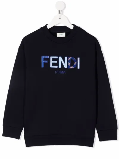 logo-patch cotton sweatshirt | Fendi 