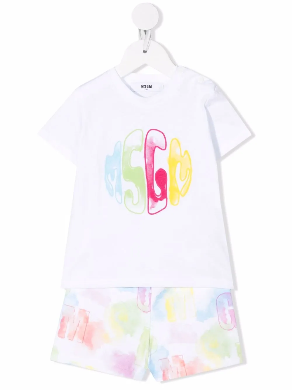 

MSGM Kids traje deportivo con diseño tie-dye - Blanco