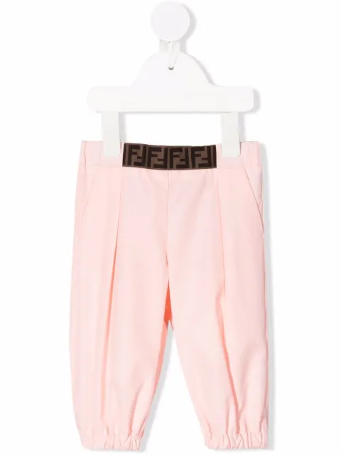 Fendi Kids logo-waistband trousers