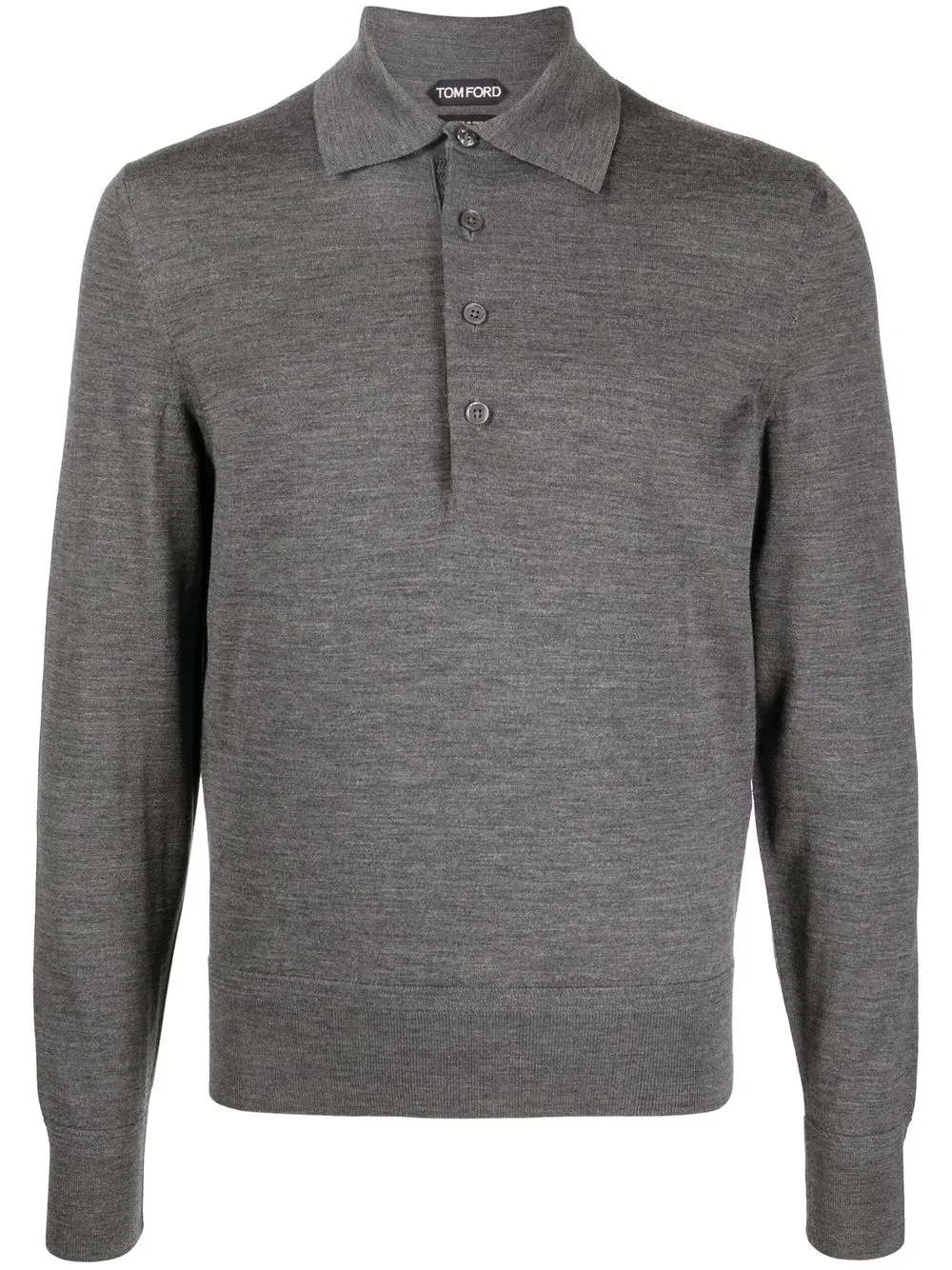 

TOM FORD playera tipo polo manga larga - Gris