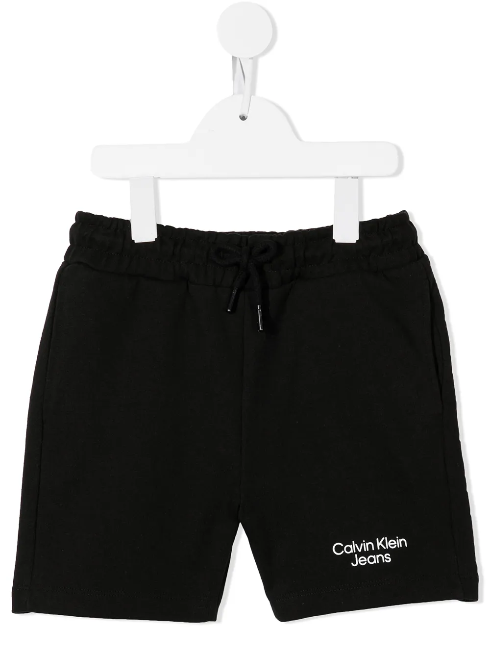 

Calvin Klein Kids shorts deportivos con logo estampado - Negro
