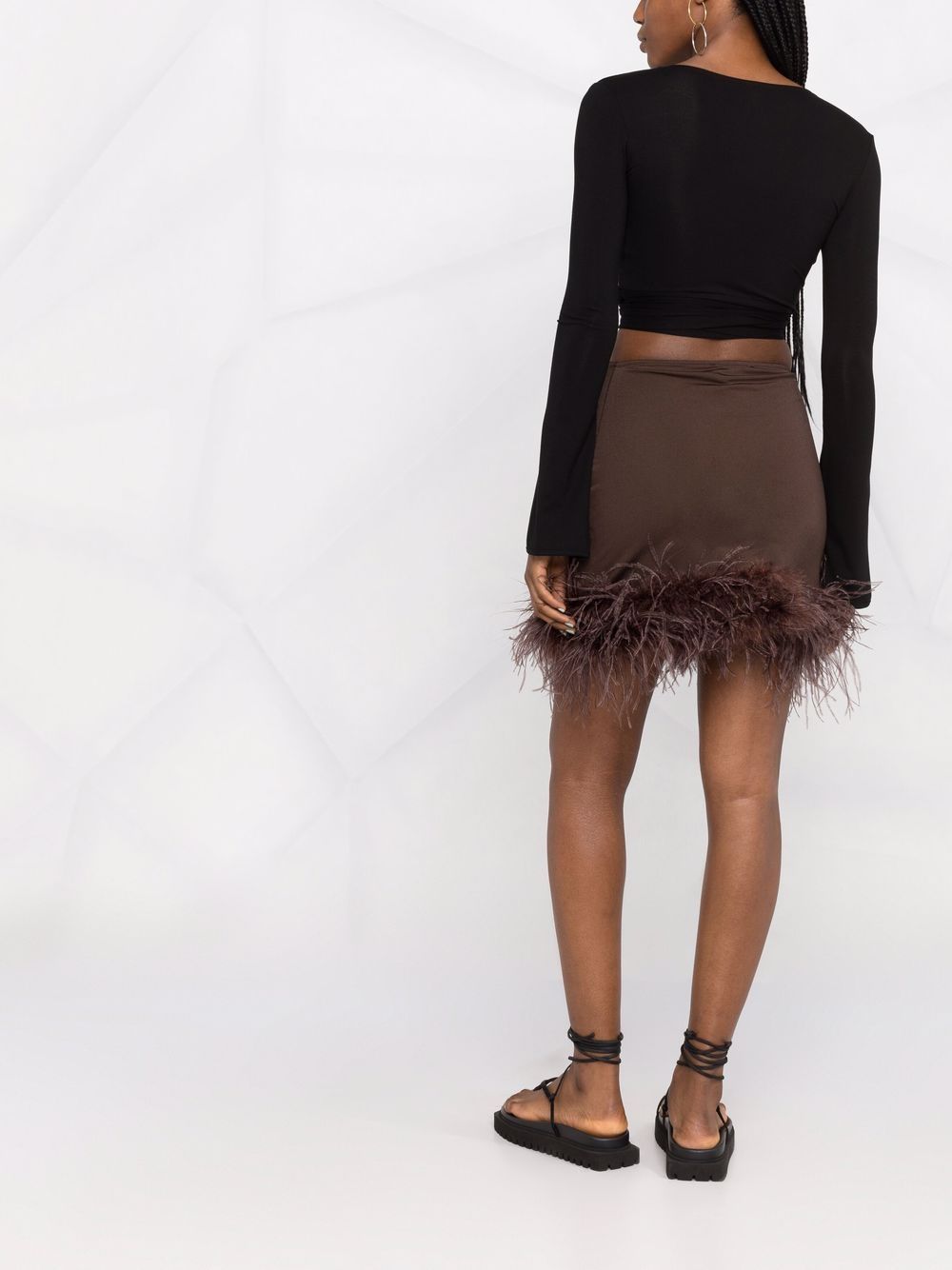 фото Atu body couture feather-trim mini skirt