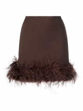 Feather skirt outlet brown