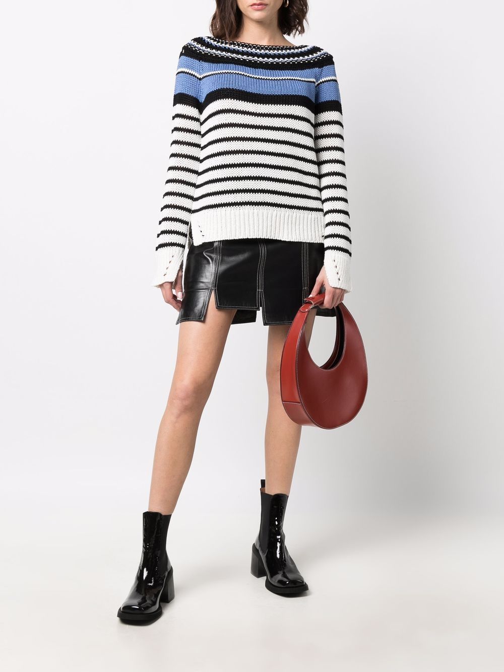 фото Ermanno ermanno striped ribbed-knit jumper