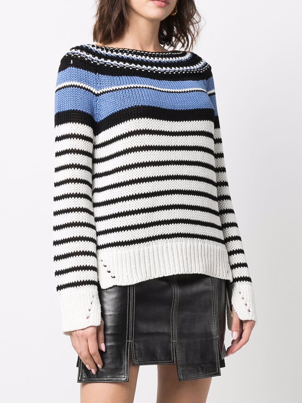 фото Ermanno ermanno striped ribbed-knit jumper