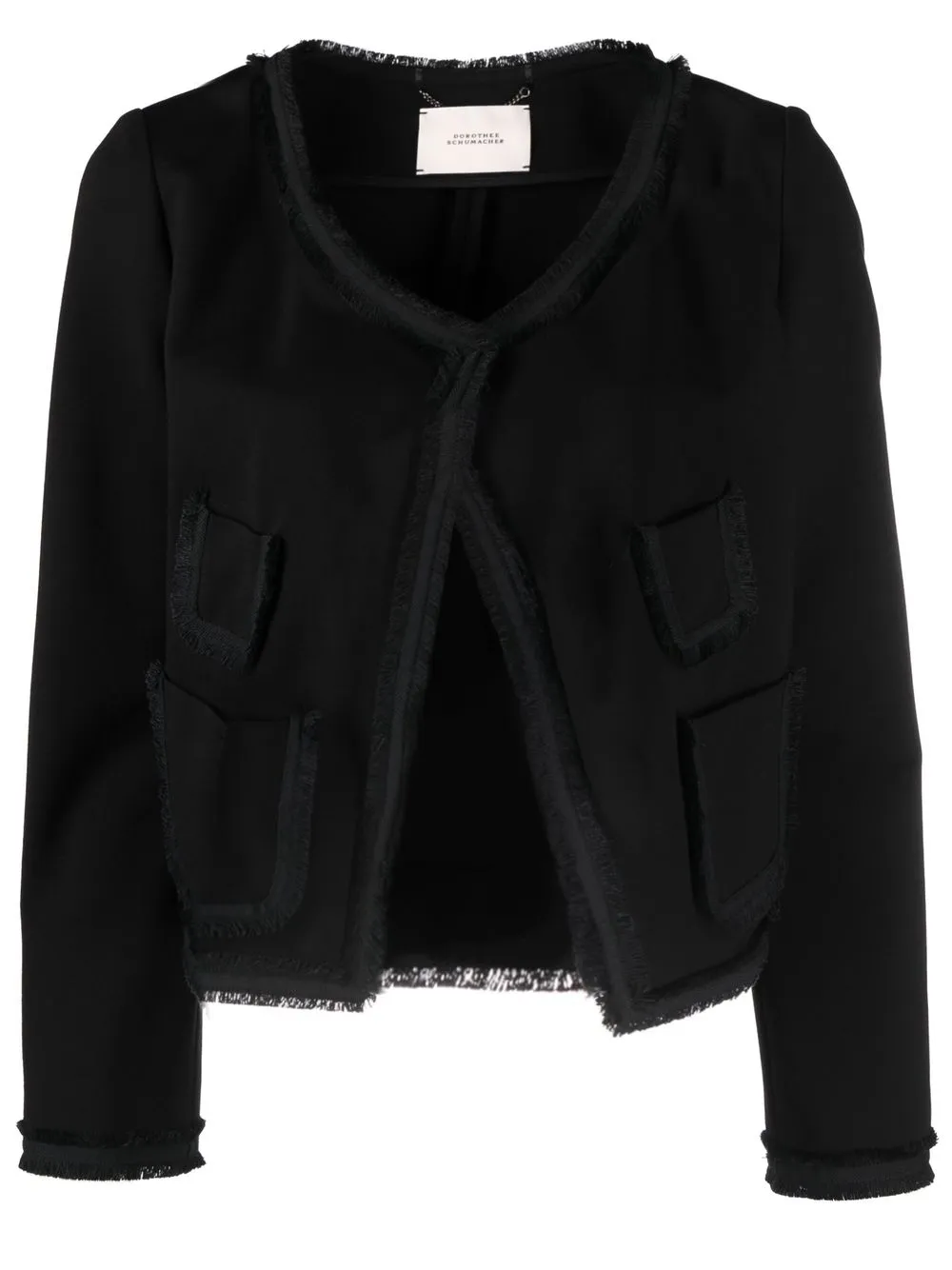 Dorothee Schumacher frayed-detail cropped jacket