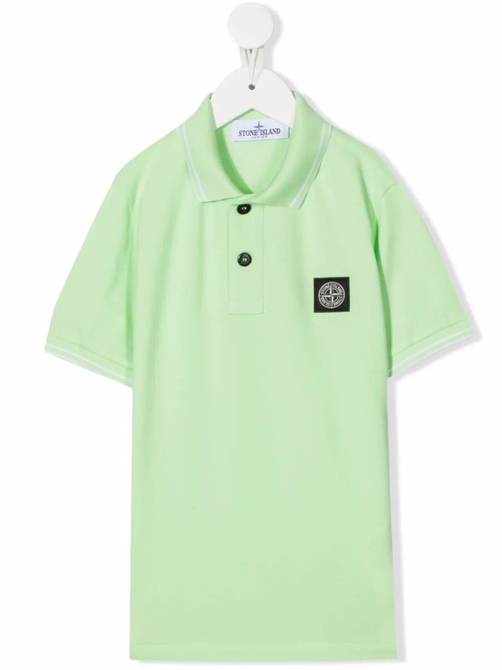 

Stone Island Junior playera tipo polo con parche del logo - Verde