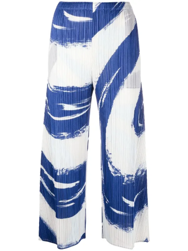 Pleats Please Issey Miyake Sky クロップド ワイドパンツ - Farfetch