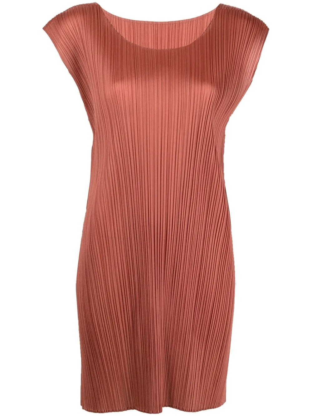 Pleats Please Issey Miyake Abito smanicato con dettaglio plissettato - Marrone