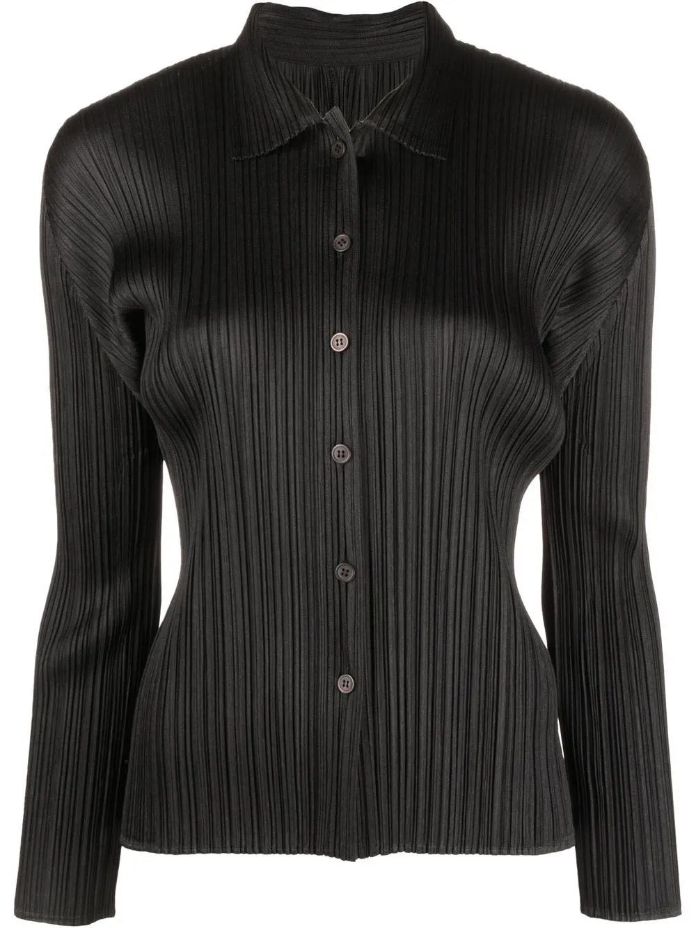 

Pleats Please Issey Miyake camisa con botones y efecto plisado - Negro