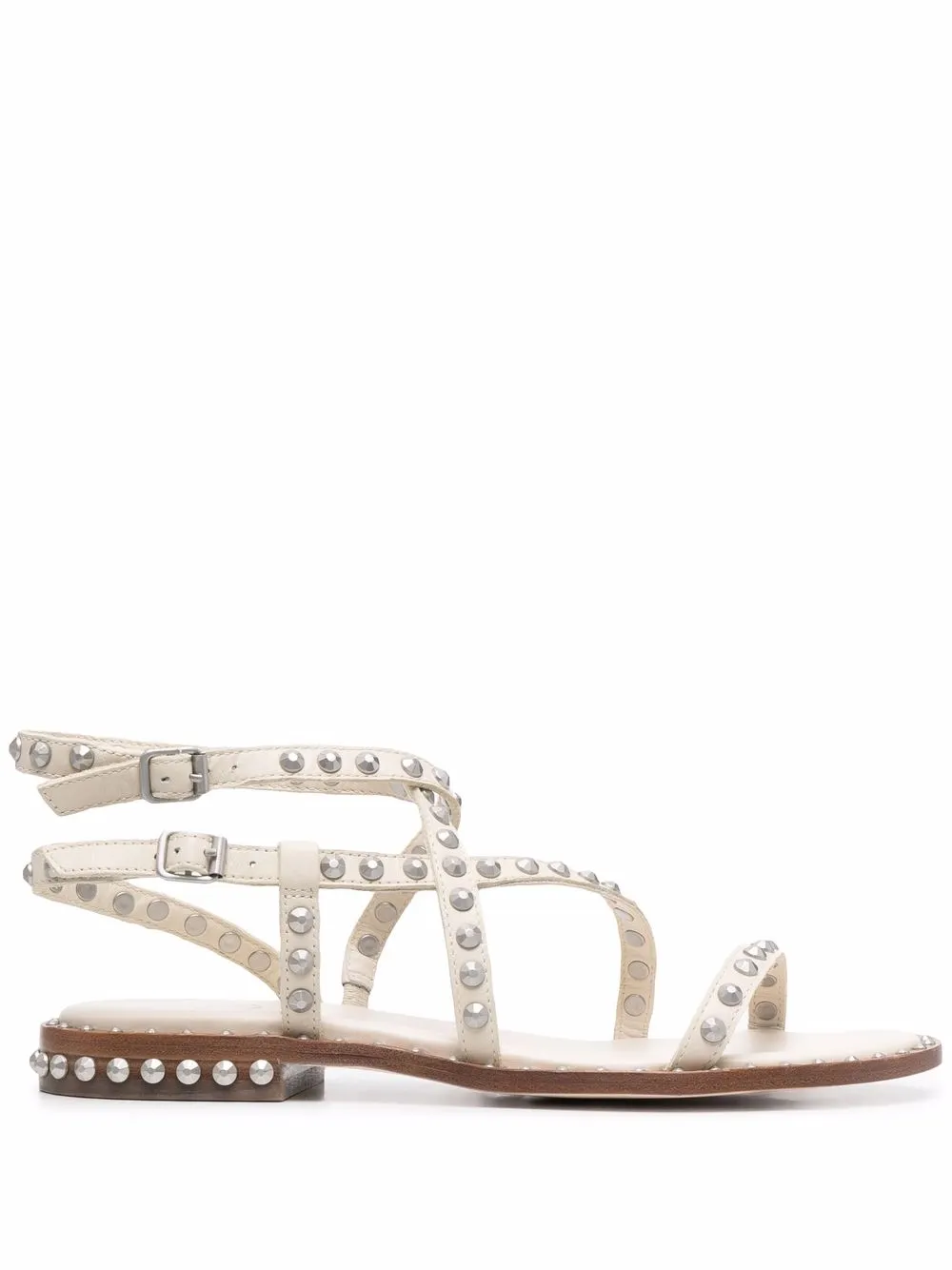 

Ash strappy studded leather sandals - White