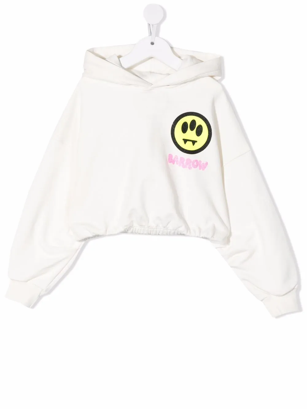 

Barrow kids hoodie corto con logo estampado - Blanco