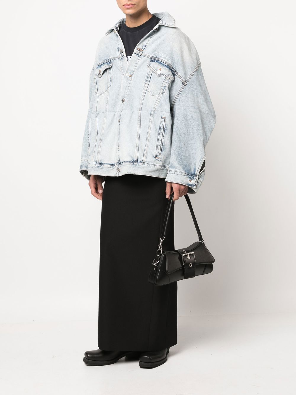 Balenciaga logo-embroidered Denim Jacket - Farfetch