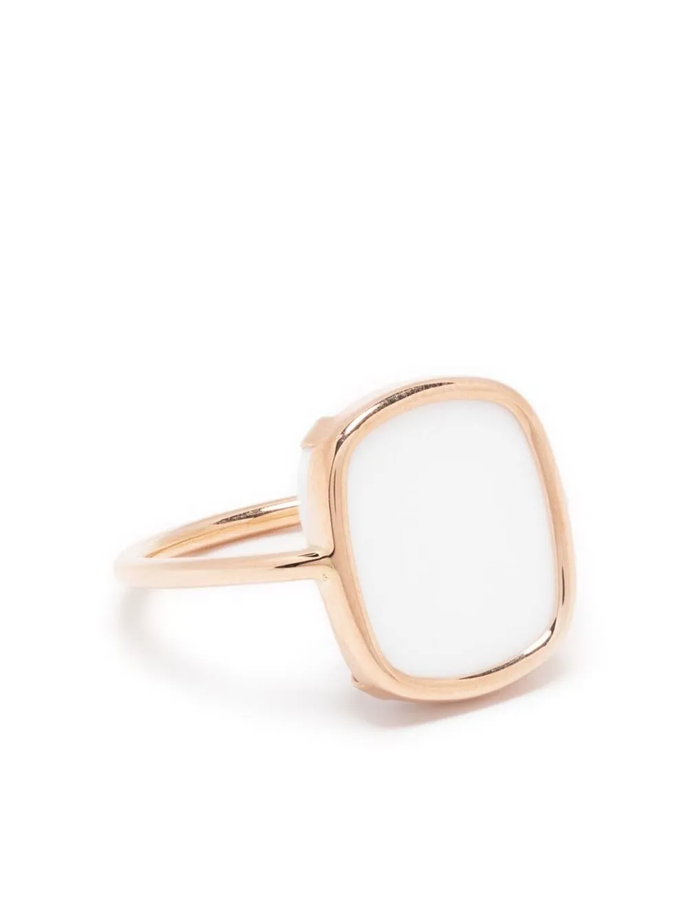 

GINETTE NY anillo Antique en oro rosa de 18kt con ágata blanca - Dorado