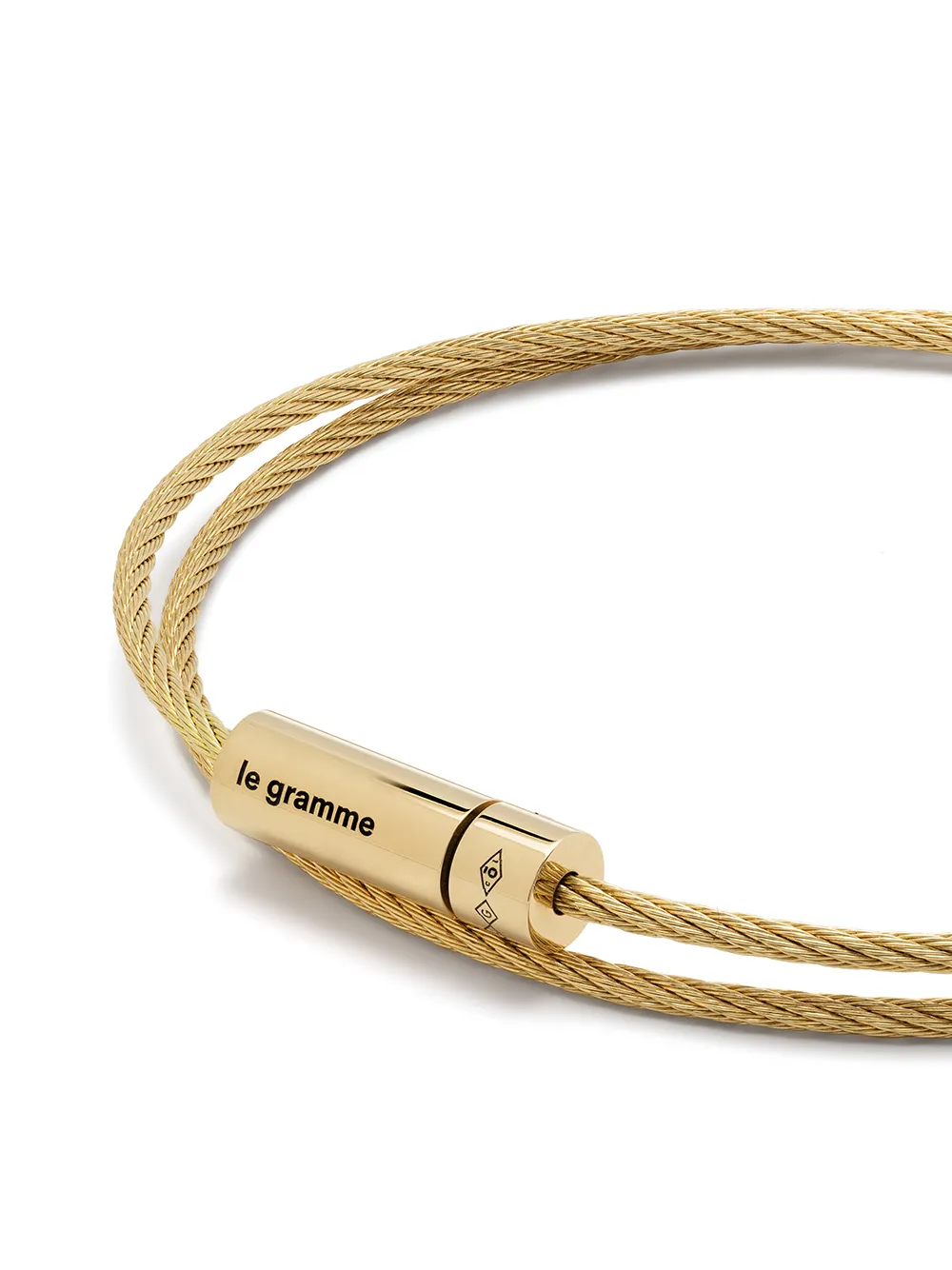Le Gramme ダブルケーブル ブレスレット 15g イエローゴールド