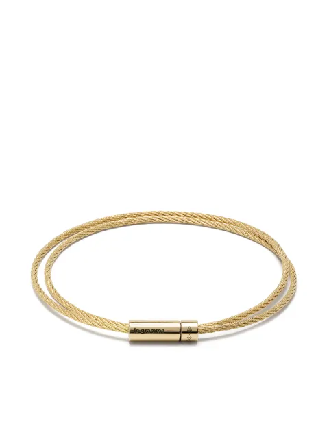 Le Gramme pulsera de cable doble en oro amarillo
