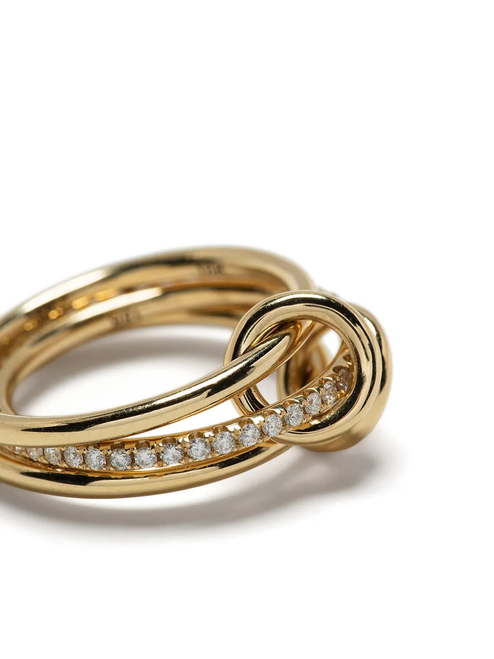 Spinelli Kilcollin 18kt Yellow Gold Sonny Diamond Three Link Ring In Gold