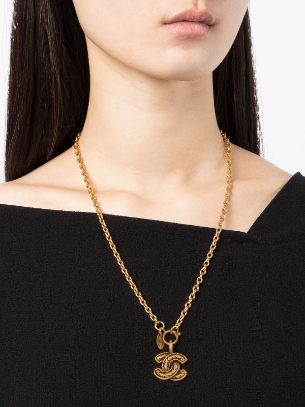 Chanel Pre-owned 1980-1990s CC Pendant Chain Necklace - Gold