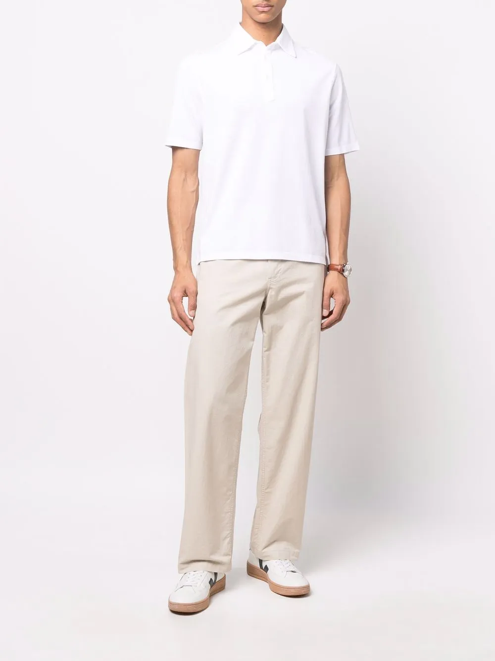 Malo Katoenen poloshirt - Wit