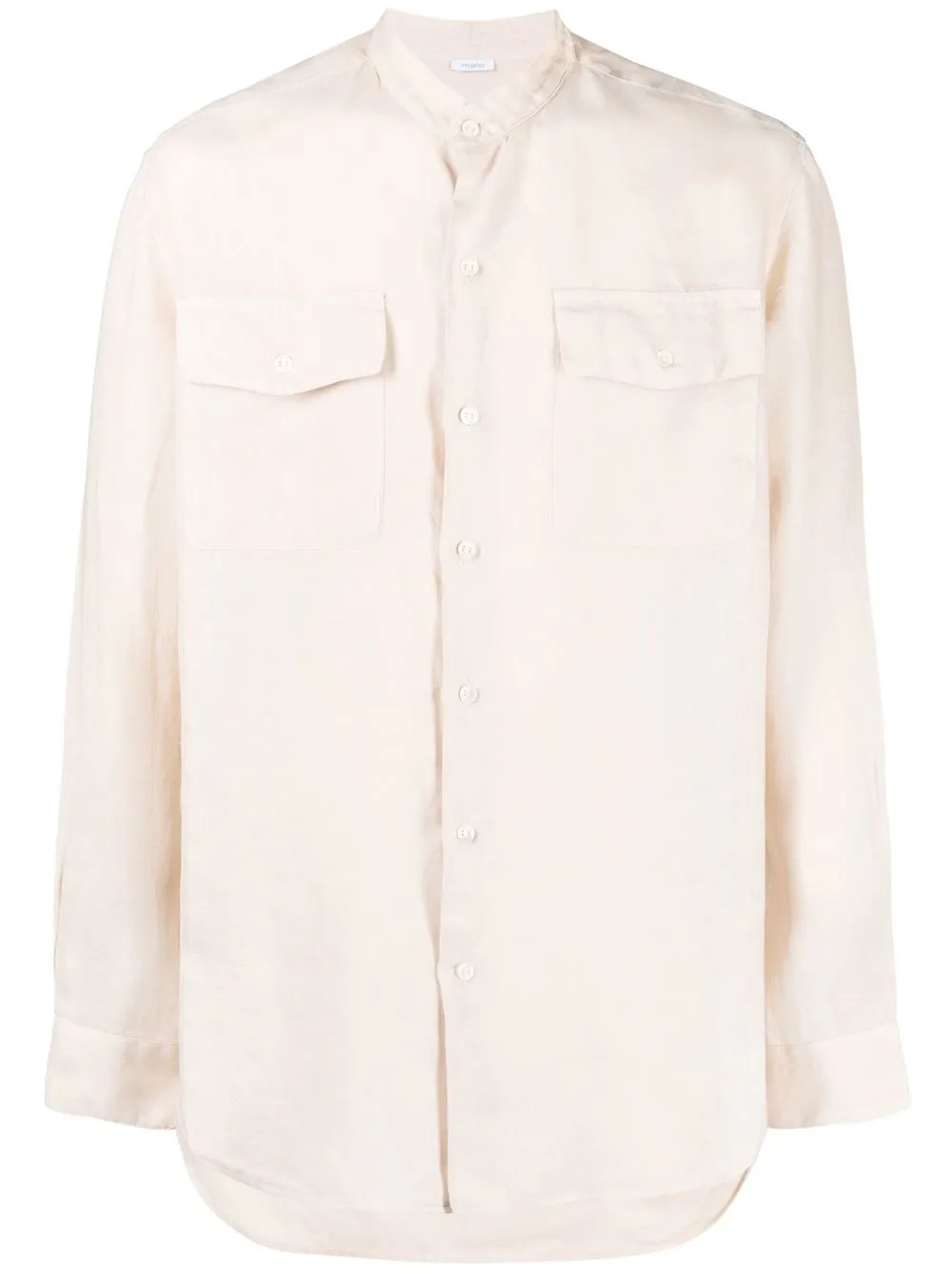 

Malo band-collar linen shirt - Neutrals