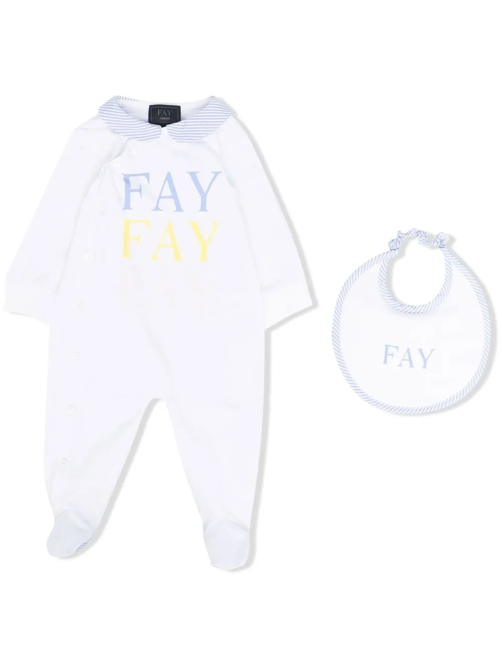 Fay Babies' Logo-print Cotton Pyjamas In White
