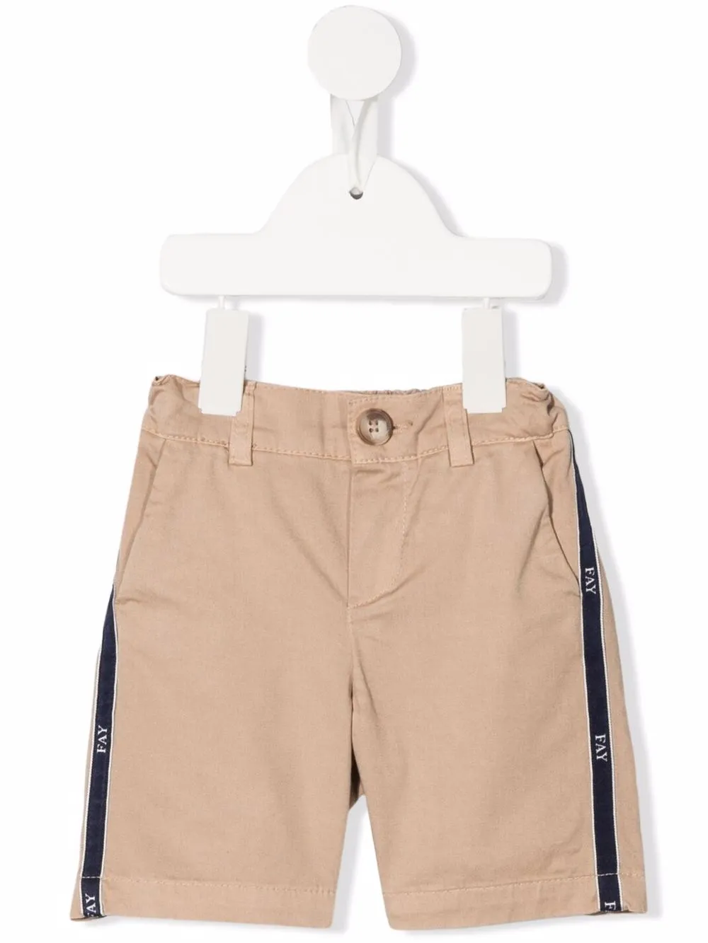 

Fay Kids logo-tape chino shorts - Neutrals