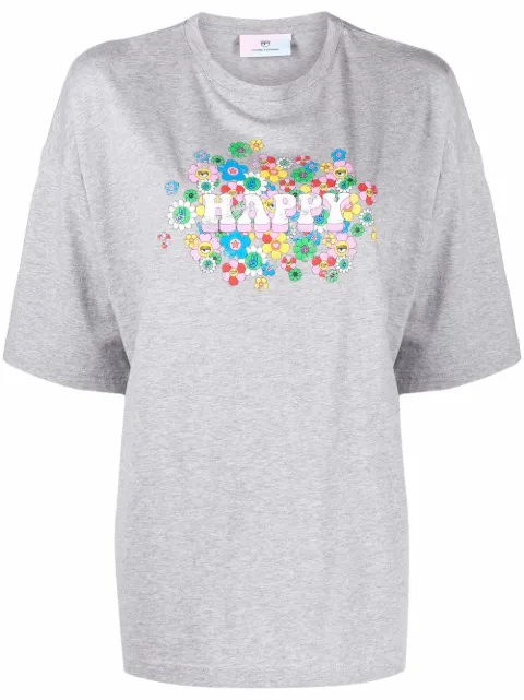 Chiara Ferragni Happy print short-sleeve T-shirt