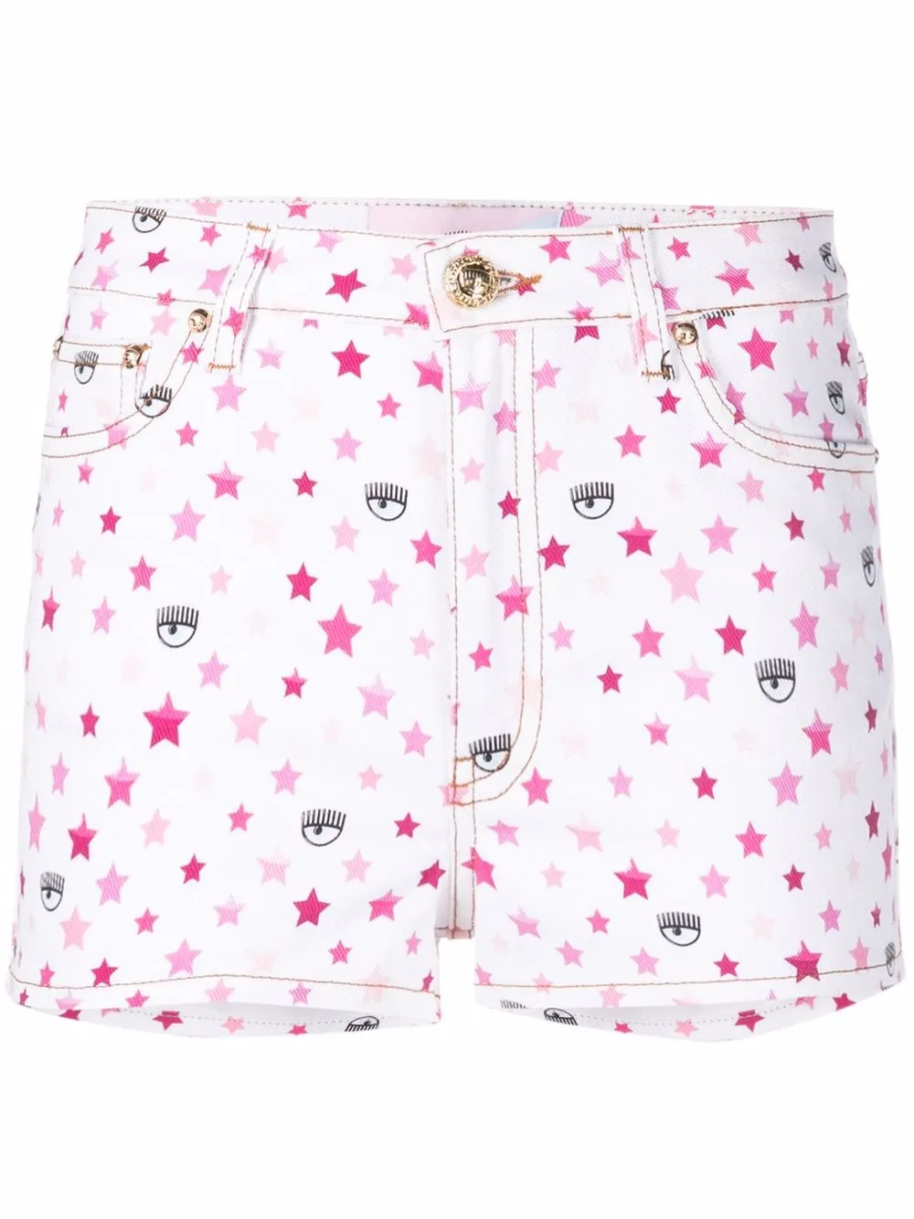 

Chiara Ferragni shorts de mezclilla con estrellas estampadas - Blanco