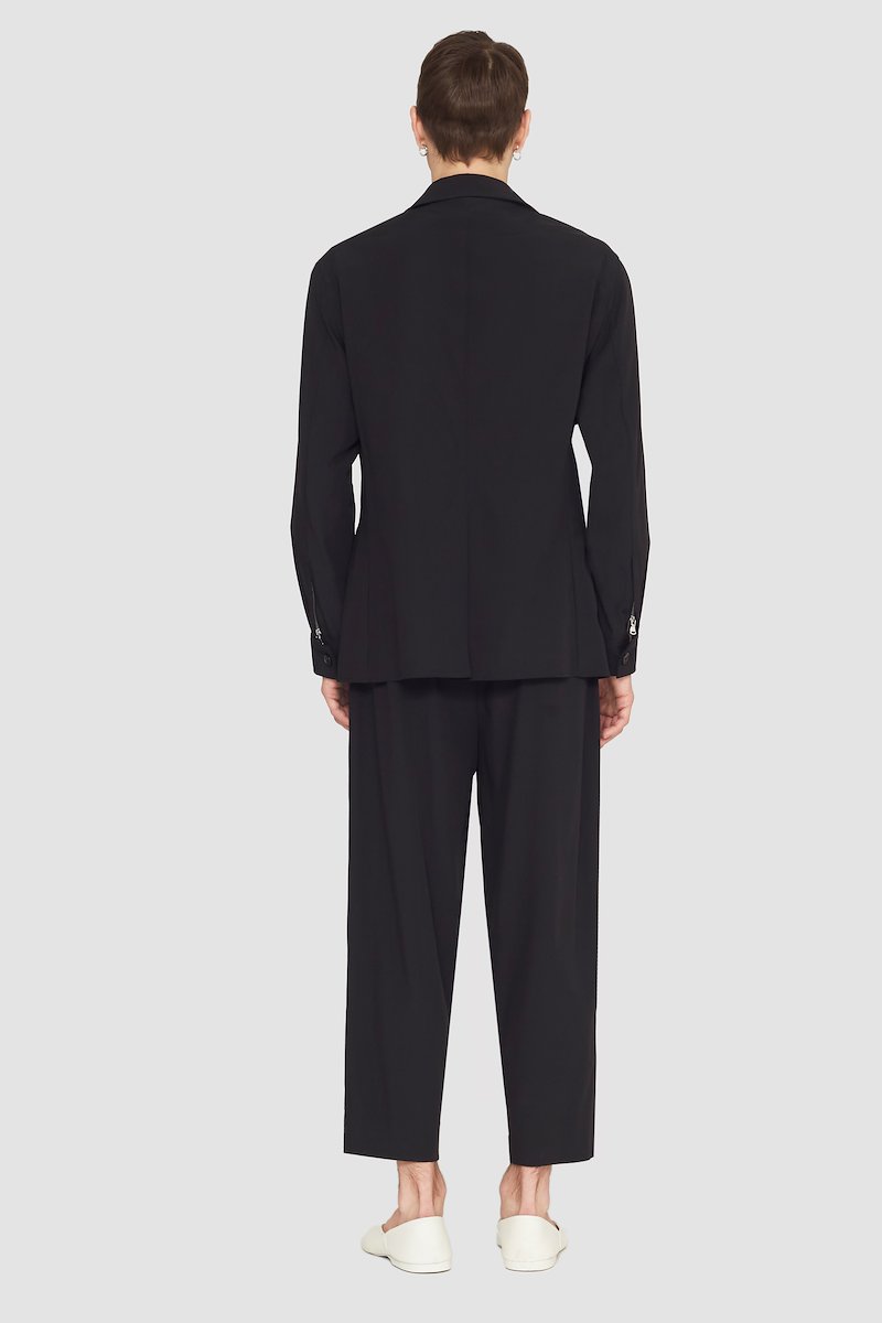 Wool Blend Coach Jacket-black #1 Wool Blend Coach Jacket, single-breasted wool-blend jacket from 3.1 PHILLIP LIM featuring black, wool blend, front button fastening, spread collar, long sleeves and front zip fastening pockets.- 3