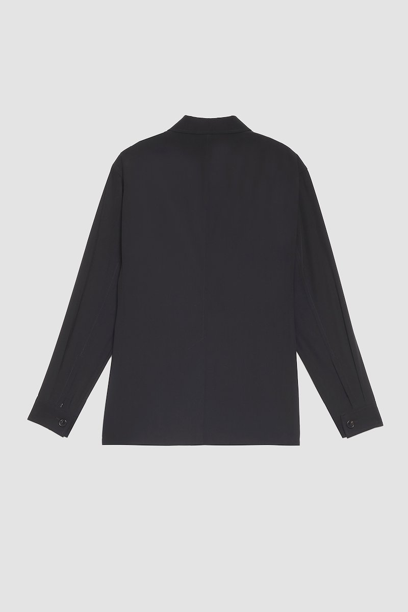 Wool Blend Coach Jacket-black #0 Wool Blend Coach Jacket, single-breasted wool-blend jacket from 3.1 PHILLIP LIM featuring black, wool blend, front button fastening, spread collar, long sleeves and front zip fastening pockets.- 8