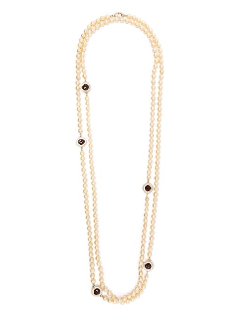 Chanel Pre-Owned stenprytt halsband med konstpärla