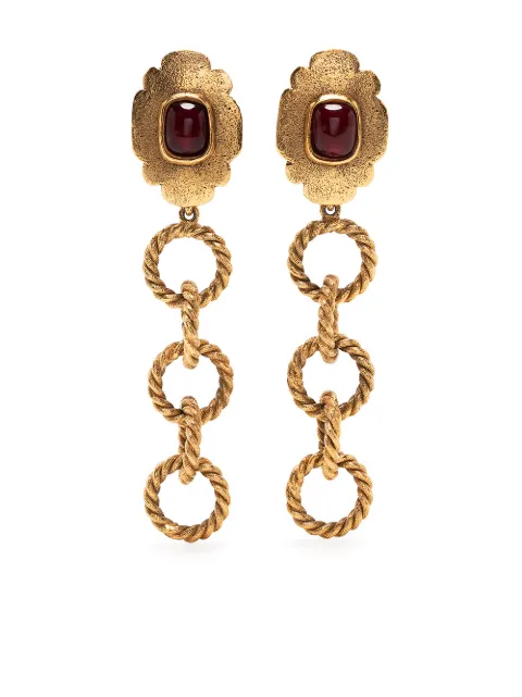 CHANEL Pre-Owned 1980s chain-link dangling clip-on earrings