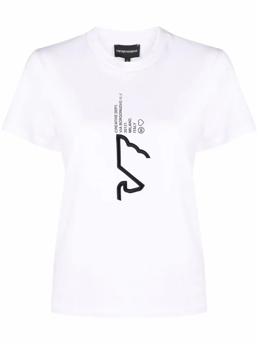 

Emporio Armani graphic-embroidery logo-print T-shirt - White