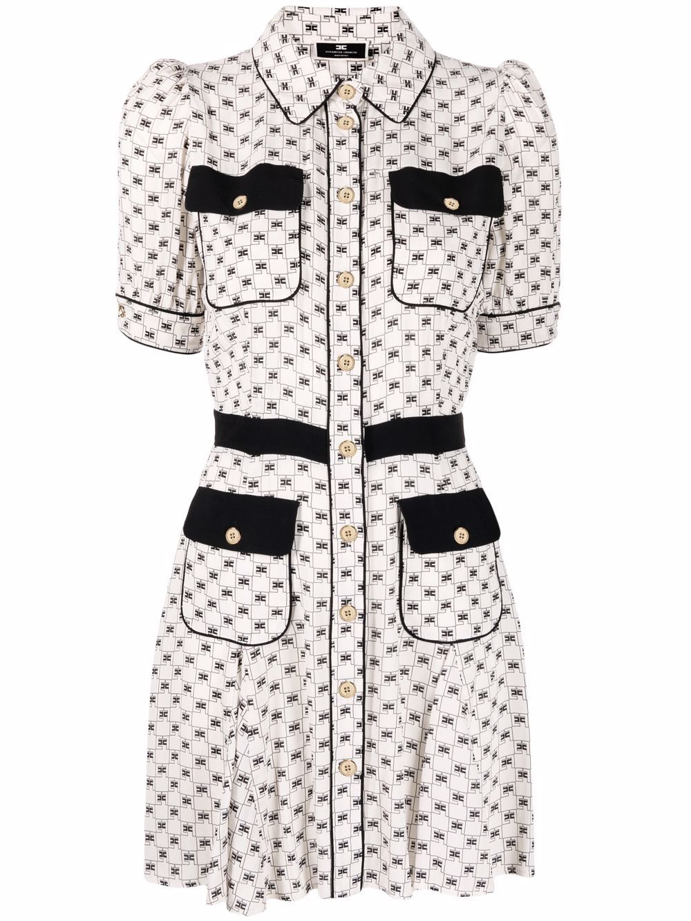 Shop Elisabetta Franchi contrasting-pocket shirt dress with Express ...