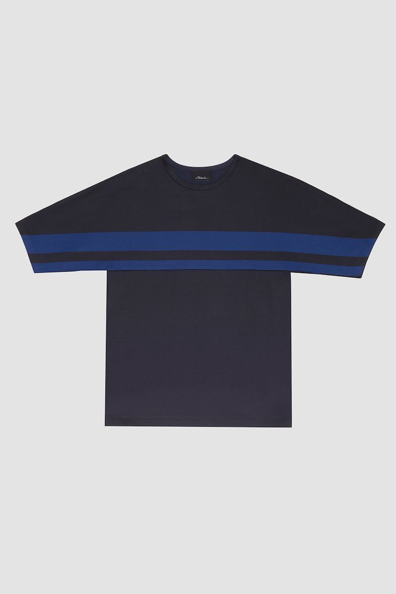 Short Sleeve Stripe Ponte T-Shirt-black #0 Short Sleeve Stripe Ponte T-Shirt, striped crew-neck T-shirt from 3.1 PHILLIP LIM featuring black, jersey knit, bright stripe print, crew neck and short sleeves.- 6