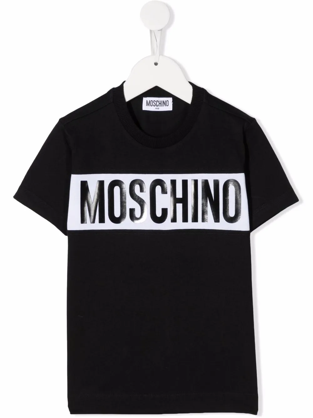 

Moschino Kids playera con logo estampado - Negro