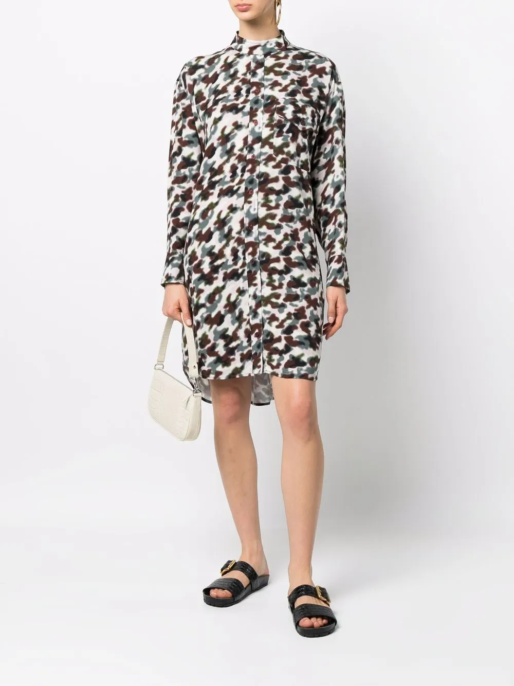 фото Kenzo camouflage-print shirt dress