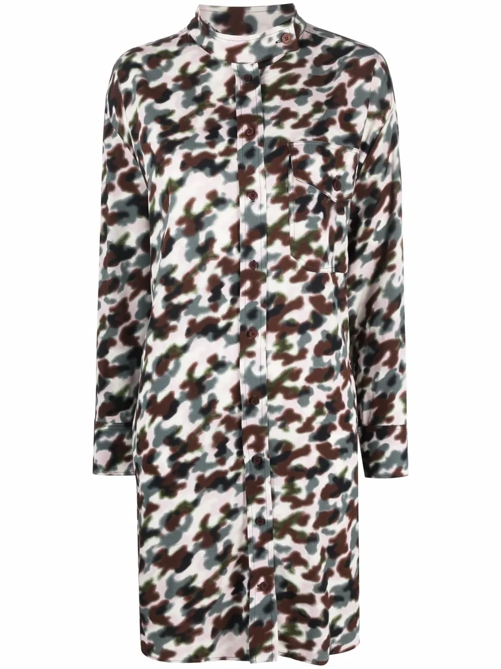 фото Kenzo camouflage-print shirt dress