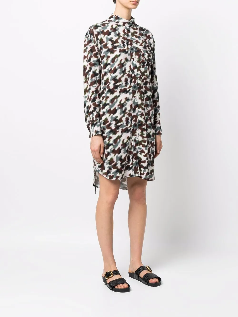 фото Kenzo camouflage-print shirt dress